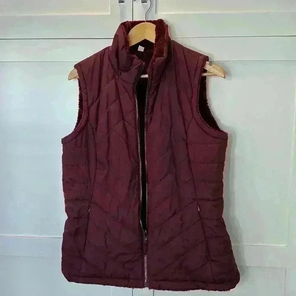 Women’s Large Burgundy Vest Zip Up - Picture 1 of 7